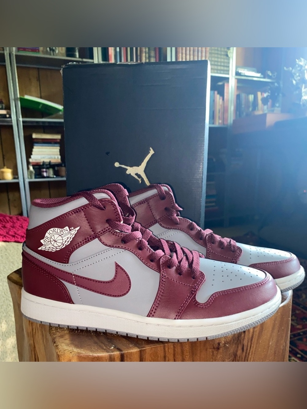 🆕 Air Jordan 1 Mid Cherrywood Red New OG all original box Mens size 9